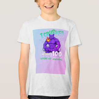 T-shirt En Tri-matière Crushed 100 Days of School–funny cat