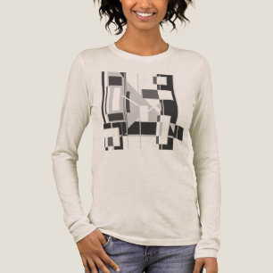 T-shirt En Tri-matière Cubiste d'art Abstrait gris d'inspiration MCM géom