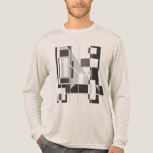 T-shirt En Tri-matière Cubiste d'art Abstrait gris d'inspiration MCM géom