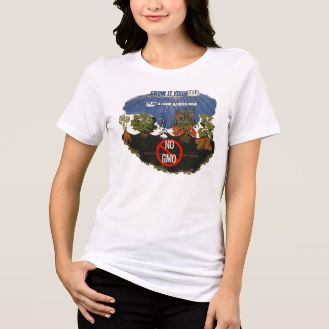 T-shirt En Tri-matière Cultiver soi-même AUCUN OGM (Recto)