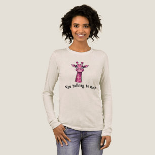 T-shirt En Tri-matière Curieuse Girafe Rose mignonne