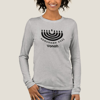 T-shirt En Tri-matière Custom Matching Hanukkah 2025 Menorah Minimalist