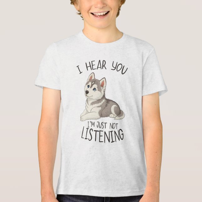 T-shirt En Tri-matière Cute and Funny Husky (Recto)