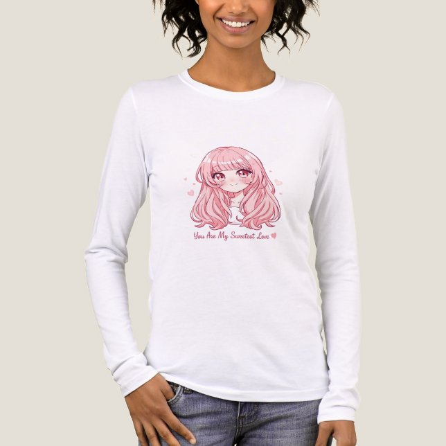 T-shirt En Tri-matière Cute Anime Valentine Sweatshirt (Recto)