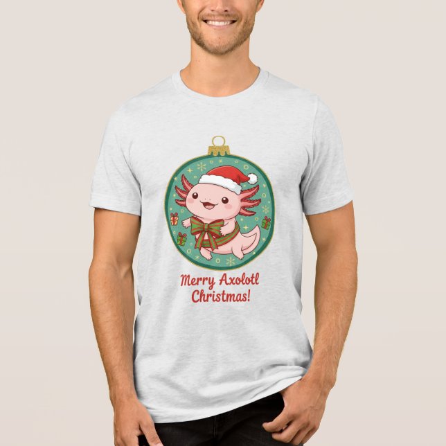 T-shirt En Tri-matière Cute Axolotl Christmas Ornament Unisex T-Shirt (Recto)