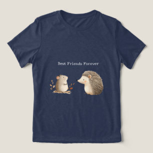T-shirt En Tri-matière Cute Brown Cream Hérisson Souris Meilleurs amis