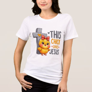 T-shirt En Tri-matière Cute Chick Christian Faith Design