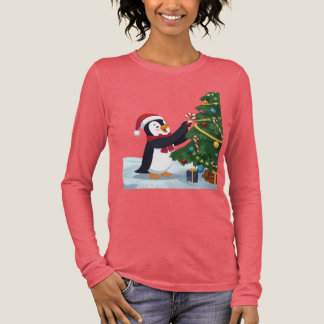 T-shirt En Tri-matière Cute Christmas Penguin T-Shirt
