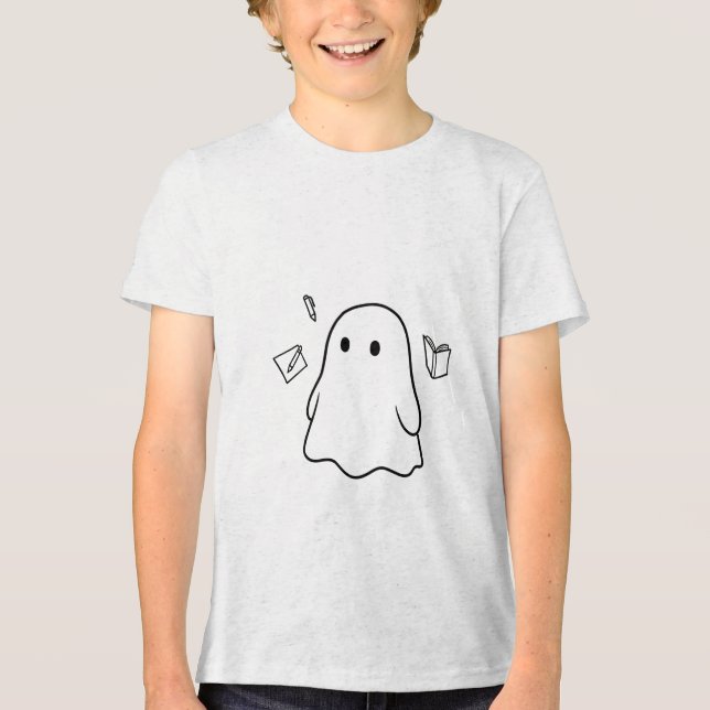 T-shirt En Tri-matière cute floating ghost with stationary (Recto)