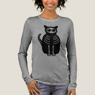 T-shirt En Tri-matière Cute Halloween Cartographier Chat Squelette