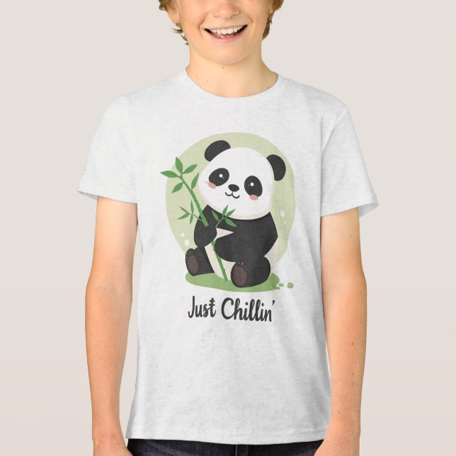 T-shirt En Tri-matière Cute "Just Chillin'" Panda Bear (Recto)
