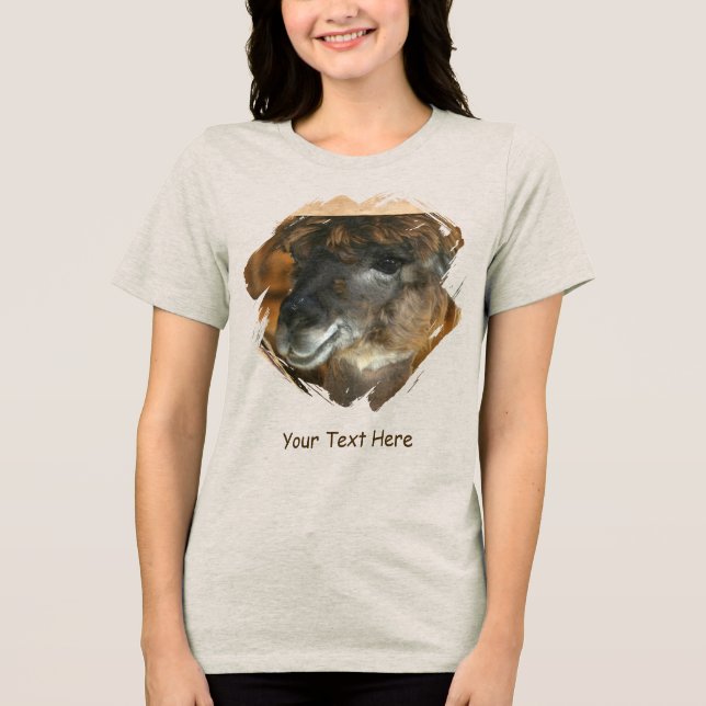 T-shirt En Tri-matière Cute Llama Personalized Animal  (Recto)