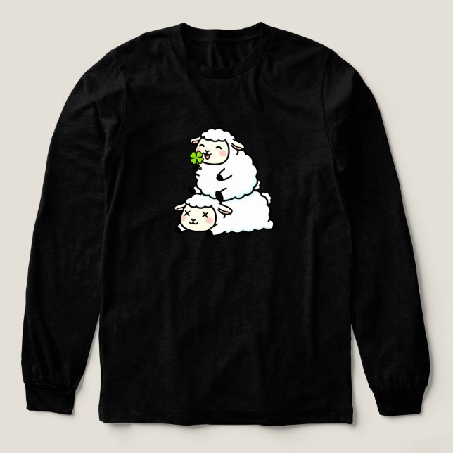 T-shirt En Tri-matière Cute Lucky Sheep St. Patrick's Day Clover (Motif devant)
