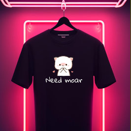 T-shirt En Tri-matière Cute Mochi Cat T-Shirt – 'Need Moar'
