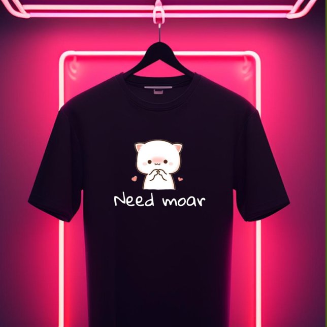 T-shirt En Tri-matière Cute Mochi Cat T-Shirt – 'Need Moar' (Créateur téléchargé)