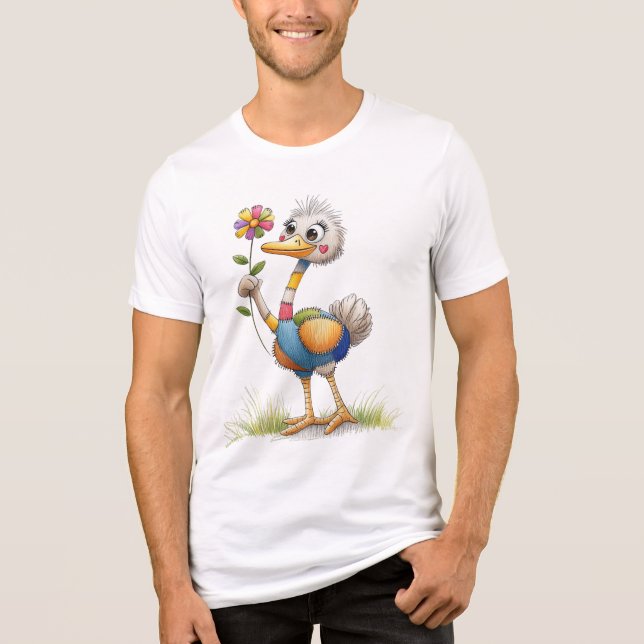 T-shirt En Tri-matière Cute Ostrich (Recto)