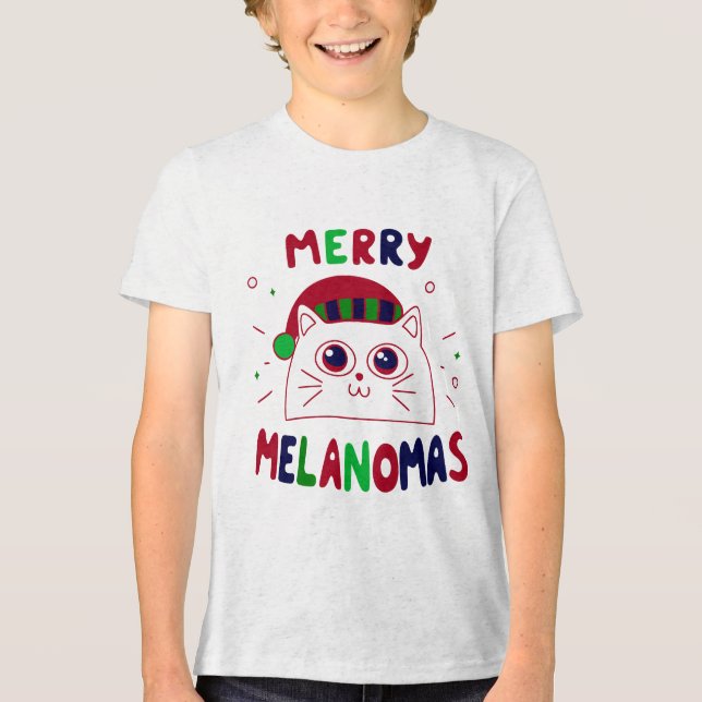 T-shirt En Tri-matière Cute Santa Cat Melanomas Christmas T-Shirt (Recto)