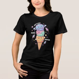 T-shirt En Tri-matière Cute Space Ice Cream Planets Art
