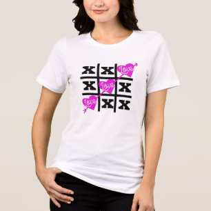 T-shirt En Tri-matière Cute Tic Tac Toe Valentines Coeurs Chemise