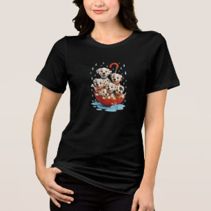 T-shirt En Tri-matière Dalmatien en bateau un jour de pluie