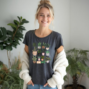 T-shirt En Tri-matière Dame Plante folle   Chic Plantes pointillés