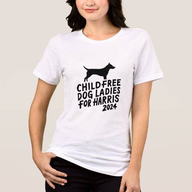 T-shirt En Tri-matière Dames de chien sans enfant Harris 2024 Tee (Recto)
