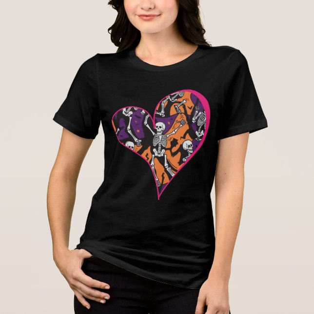 T-shirt En Tri-matière Dancing Skeletons Halloween & Valentine (Recto)