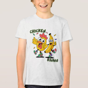 T-SHIRT  EN TRI-MATIÈRE DANSE DU POULET BANANE