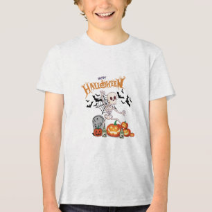 T-shirt En Tri-matière Danser drôle Squelette et Citrouilles Happy Hallow