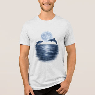 T-shirt En Tri-matière Dauphins joueurs au clair de lune