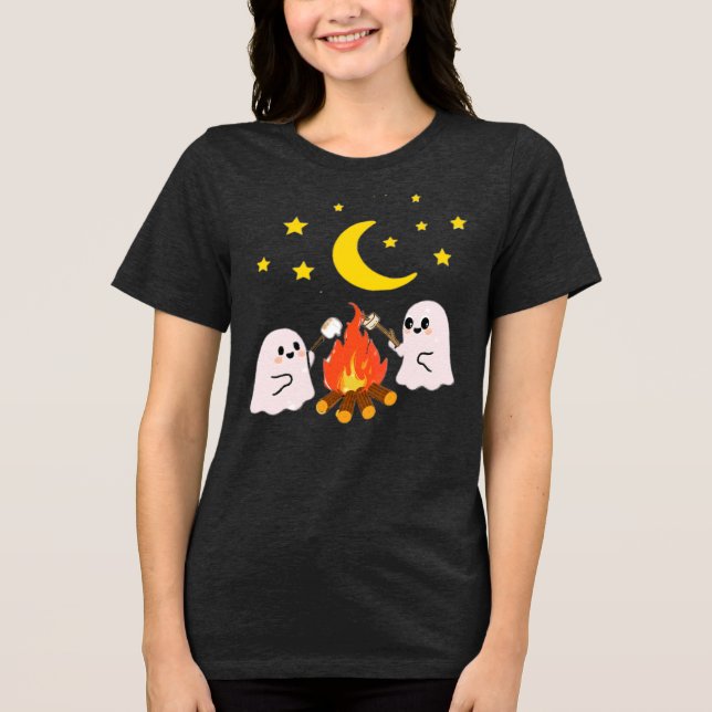 T-shirt En Tri-matière De mignons fantômes amis pour Halloween (Recto)