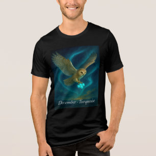 T-shirt En Tri-matière Décembre Turquoise - Chouette céleste