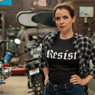 T-shirt En Tri-matière Déclaration de résistance noir et blanc audacieuse