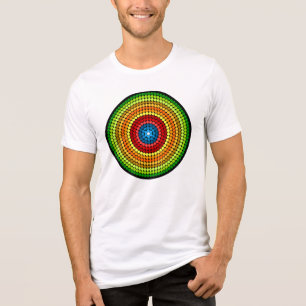T-shirt En Tri-matière Décor Abstrait Mandala Art Design-65904