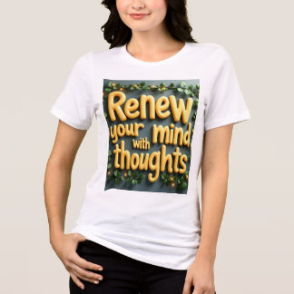 T-shirt En Tri-matière Décor de devis positif avec lumières feutrées
