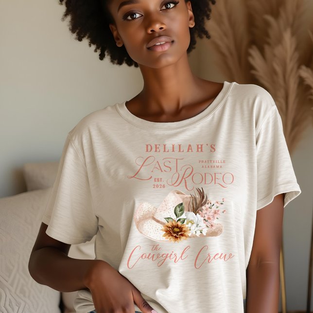 T-shirt En Tri-matière Dernier Rodeo Chic Cowgirl Casquette Western Bride (Last Rodeo Chic Cowgirl Boots Western Bridal Party Tri-Blend Shirt)