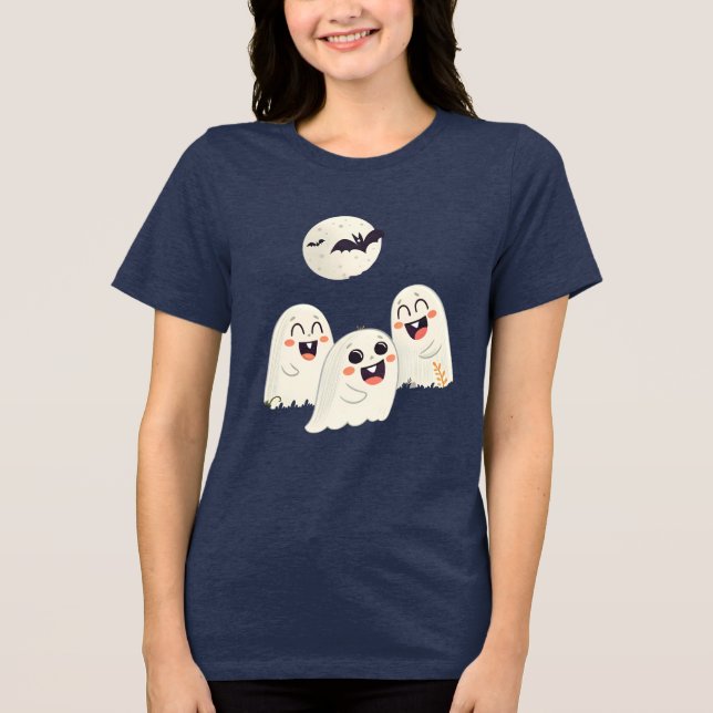 T-shirt En Tri-matière Des fantômes gais profitant d'Halloween en pleine  (Recto)