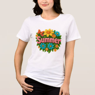 T-shirt En Tri-matière Design floral d'été coloré