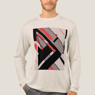 T-shirt En Tri-matière Design géométrique en MCM gris-noir rouge
