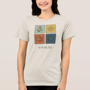 T-shirt En Tri-matière Design musical minimaliste des Quatre Saisons de V