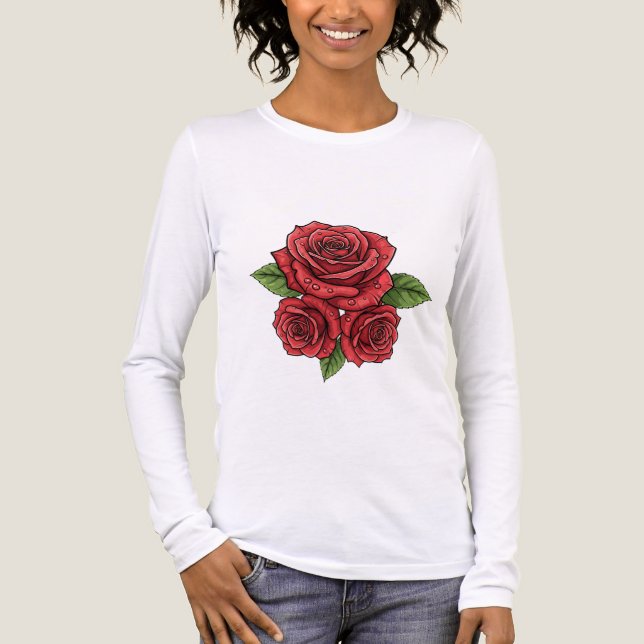 T-shirt En Tri-matière Design Rose élégant (Recto)