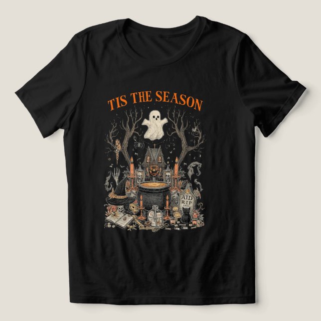 T-shirt En Tri-matière Design Vintage Halloween éffrayant - Fantôme, Citr (Design Recto)