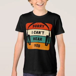 T-shirt En Tri-matière Désolé de ne pas vous entendre - Casques Retro