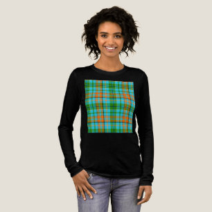 T-shirt En Tri-matière Dessin à carreaux tartan bleu orange vert
