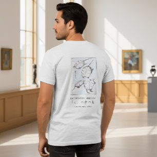 T-shirt En Tri-matière Dessin de tortue Hokusai Minimalisme japonais Blan