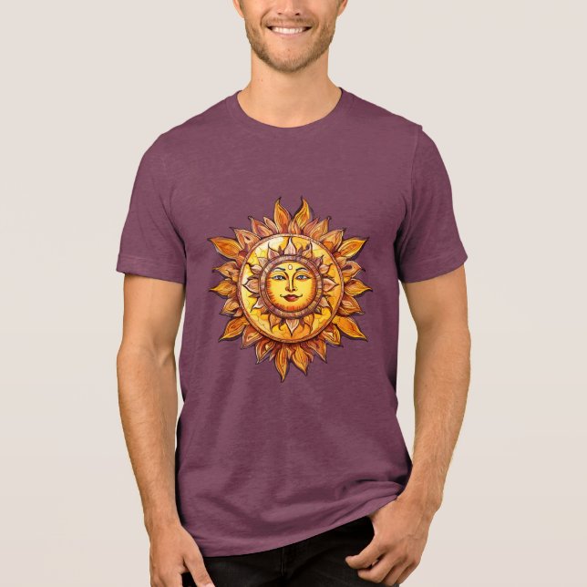T-shirt En Tri-matière Dessin Soleil réaliste - Illustration Soleil vivan (Recto)