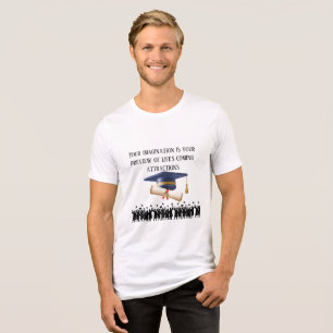 T-shirt En Tri-matière devise de fin d'études d'Einstein blanc