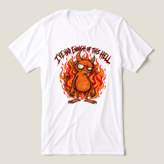 T-SHIRT EN TRI-MATIÈRE DIABLE ORANGE DIABLE DRÔLE