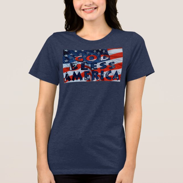 T-shirt En Tri-matière Dieu bénisse l'Amérique (Recto)