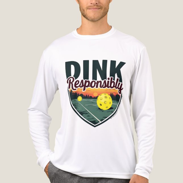 T-shirt En Tri-matière "Dink Responsable" Pickleball Long Sleeve Chemise (Recto)